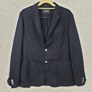 Hugo Boss Blazer Men 40R Navy Casual Marzotto Wool 40x27 Dark Academia Urbancore